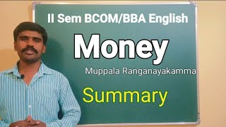 Money  Muppala Ranganayakamma  Summary II SEM BCOMBBA English  english trending summary [upl. by Leahciam]