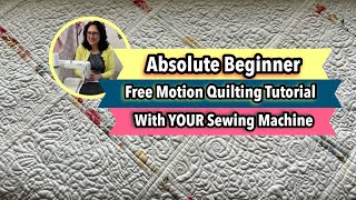 💛 BEGINNER Free Motion Quilting On A Regular Sewing Machine [upl. by Barbur966]