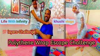 Plastic Wrap Challenge 100 Layers  Part 5  LwIK Day 1450  infinity khushi vlogs [upl. by Iturk]