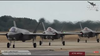 RAF Lakenheath  F15s F16s and F35s  VERY BUSY Morning Session [upl. by Ahsinert]