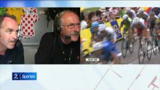 Norwegian commentators Paasche and Kaggestad as Thor Hushovd wins 6th stage [upl. by Hardunn]