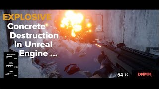 Unreal Engine Explosive Barrels and Concrete Destruction like BLACK 2006 [upl. by Ahtiek]