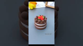 Satisfying diy mini Cake 🎂🎂💗 diy craft love shorts minicake jannatcraftingandart claycraft [upl. by Ludly743]