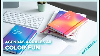 Agendas Anuales 2024  A5 Semana Vista Color Fun  ErikStore [upl. by Nauh]