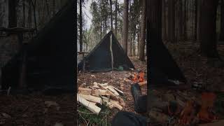 Polish Lavvu Tent  Bushcraft  Lundhags Vandra II [upl. by Ahsilyt]