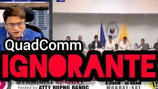 PART 2  QUADCOMM MEMBERS MGA IGNORANTE CONG ACE BARBERS HALATANG IRO NI CONG ROMUALDEZ [upl. by Brinkema]