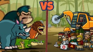 All animals vs Lumber  lumber whack Defend the wild Gameplay [upl. by Casaleggio276]