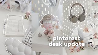 Pinterest Inspired Desk Makeover 🩶🖇️ Aesthetic Accessories IKEA Pegboard PopMart Figures [upl. by Sicnarf]