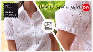 ✂️Cómo hacer una camisa de mujer  Patrón de costura gratuito de Katia Fabrics [upl. by Esma]