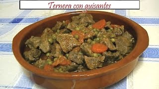 Ternera con guisantes  Receta de Cocina en Familia [upl. by Mairym585]