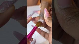 Acrylic Application💅🏽nails nailtutorial acrylic gelnails cutenails overlay gelnails clear [upl. by Aisanat712]