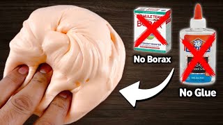 How to make Slime without Glue or Borax  No Glue No Borax Fluffy Slime at home ASMR [upl. by Lebana]