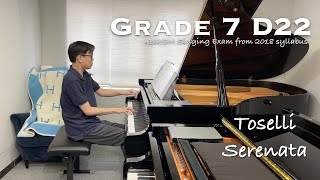 Grade 7 D22  Toselli  Serenata  ABRSM Singing Exam from 2018  Piano Accompaniment  Stephen Fung [upl. by Aihsekyw915]