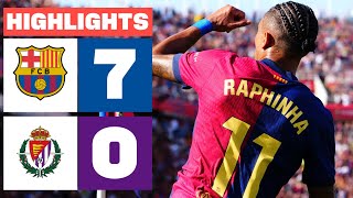 FC BARCELONA 7  0 REAL VALLADOLID CF  RESUMEN LALIGA EA SPORTS [upl. by Abbotsun]