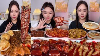 ASMR MUKBANG Spicy Pork Belly and Rice Ramen with Spicy Chicken Bokkeumtang Noodles 중국면고기 먹방 28k [upl. by Sabelle853]