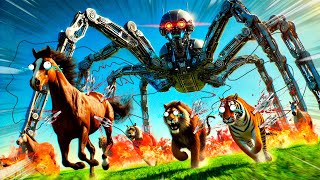 LA CARRERA DE ANIMALES CONTRA LOS ROBOTS  ANIMAL REVOLT BATTLE SIMULATOR [upl. by Rosana982]