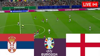 Serbia vs England LIVE Euro 2024 Germany Full Match  Simulation Video Games [upl. by Yorke16]