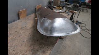 Hand made car panels Stretch forming beating using a rubber mallet Tips and Tricks 27 [upl. by Eiwoh824]