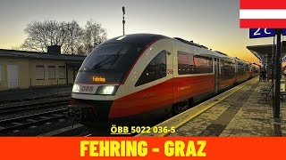 Cab Ride Fehring  Graz Styria SBahn Austria train drivers view in 4K [upl. by Akkeber546]