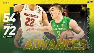 Wisconsin vs Oregon First round NCAA tournament extended highlights [upl. by Mailiw]