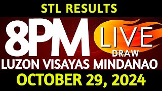 Stl Result Today 800 pm draw October 29 2024 Tuesday Luzon Visayas and Mindanao Area Live [upl. by Zosima919]