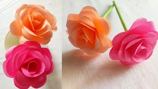 paper rose stickhow to make paper flower rosemaking paper rose stickeasy paper flowers [upl. by Neersin]