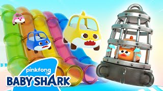 💫NEW CATCH Thief Baby Shark  Rescue Learn Colors with Toy Car Baby Shark  Baby Shark Official [upl. by Ahsennek]