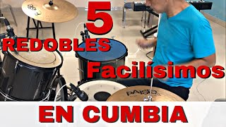 5 Redobles Facilísimos En Cumbia Tutorial Batería 🥁🎶🎤 [upl. by Accemahs]