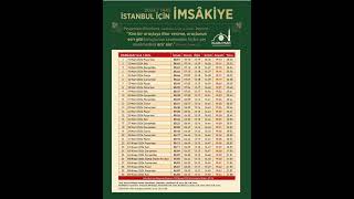 İSTANBUL 2024 RAMAZAN İMSAKİYESİ [upl. by Annahs]