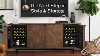 Loire American Oak Wine Credenza with Integrated Wine Coolers [upl. by Luapnaej442]