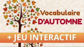 Fall Vocabulary in French  Automne  Thanksgiving Vocabulary in French  Word game for kids [upl. by Anneyehc]