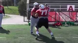 FOOTBALL BLOCKING DRILLS USING MEDICINE BALL John Strollo [upl. by Areval]