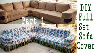 DIY Full Set Sofa Cover Making at Home Part 1 [upl. by Shantha]