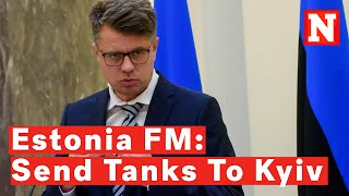 Its Time For NATO To Give Ukraine Tanks LongRange Missiles Estonia FM [upl. by Cinda]