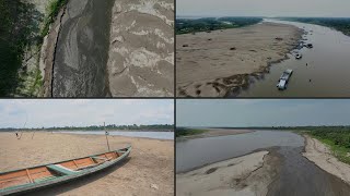 Rio Amazonas teve diminuição de até 90 na Colômbia em três meses  AFP [upl. by Mizuki]