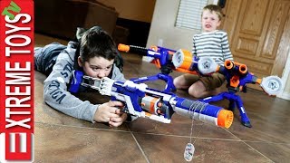 Family Nerf Wars Part 5 Ethan and Cole Sneak Attack Squad Vs Mom and Dad [upl. by Ongineb]