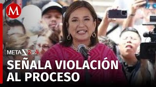 Xóchitl Gálvez impugna elecciones y denuncia a AMLO Zaldívar y CNDH ante el INE [upl. by Nnahgem]