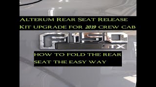 How to fold the rear seat 2019 Ford F150 STX Alterum Rear Seat Release Kit [upl. by Kirstin478]