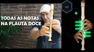 TODAS AS NOTAS NA FLAUTA DOCE  COMO FAZER [upl. by Anasxor]