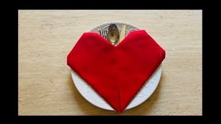 Napkin Folding Into a Heart DIY [upl. by Pastelki]