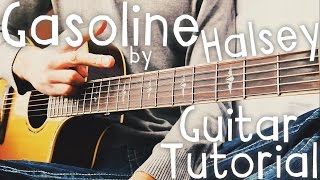 Gasoline Guitar Tutorial by Halsey  Halsey Guitar Lesson [upl. by Animrelliug974]