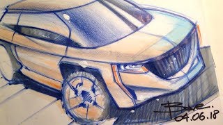 Car Sketching Tutorial P26 [upl. by Anaeerb]