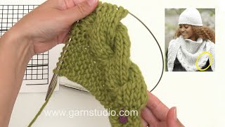 How to knit the cable edge in DROPS 17210 [upl. by Ahtar]