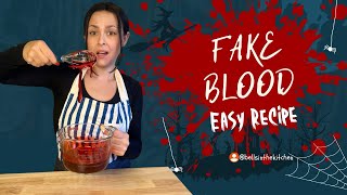 How to Make Edible FAKE BLOOD  Halloween Recipe  EASY Recipe [upl. by Ileak]