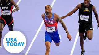 Quincy Hall thrills in 400m final US artistic swimming go full Michael Jackson  USA TODAY [upl. by Niotna]