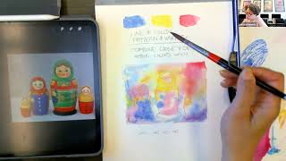 Nesting Dolls Watercolor demo [upl. by Bartholomeus]