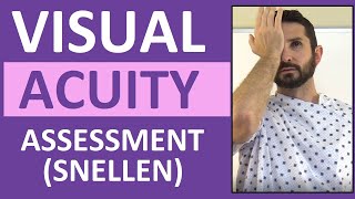 Visual Acuity Test with Snellen Eye Chart Exam  Cranial Nerve 2 Assessment Nursing [upl. by Telimay741]