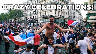 2018 WORLD CUP FINAL FRANCE vs CROATIA IN PARIS CRAZY CELEBRATIONS [upl. by Silvanus]