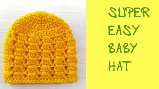 SO EASY and FAST CROCHET BABY HAT  Crochet Tutorial [upl. by Anjanette]