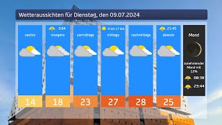 Das Wetter für Dienstag den 09072024 [upl. by Cull162]